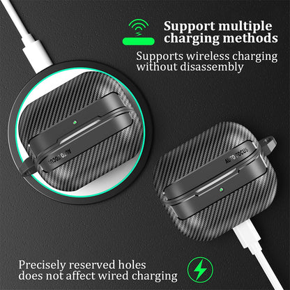 Capa Techsuit CarbonFiber para Samsung Galaxy Buds3 FE / Buds3 Pro / Buds3, Preta