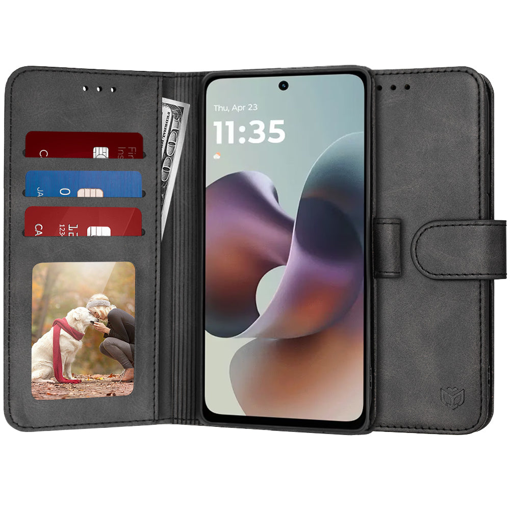 Capa para Motorola Moto G56, Techsuit, Diary Book, Preta