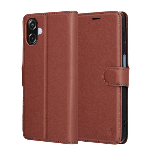 Capa para Samsung Galaxy A07 4G A075, Techsuit, Leather Folio, Castanha
