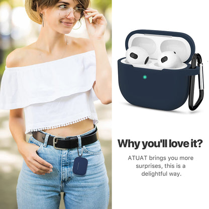 Techsuit Silicone Case for Apple AirPods 3, Navy Blue