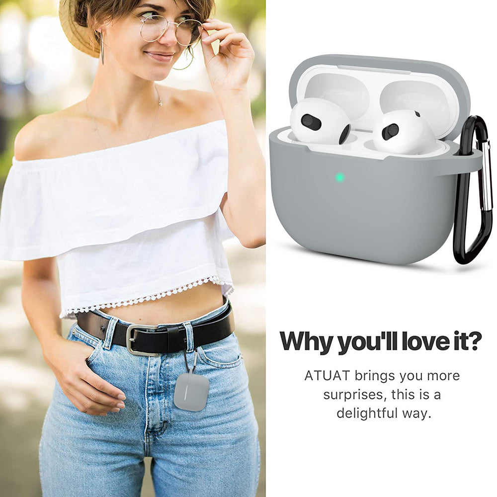Capa Techsuit Silicone para Apple AirPods 3, Cinzento