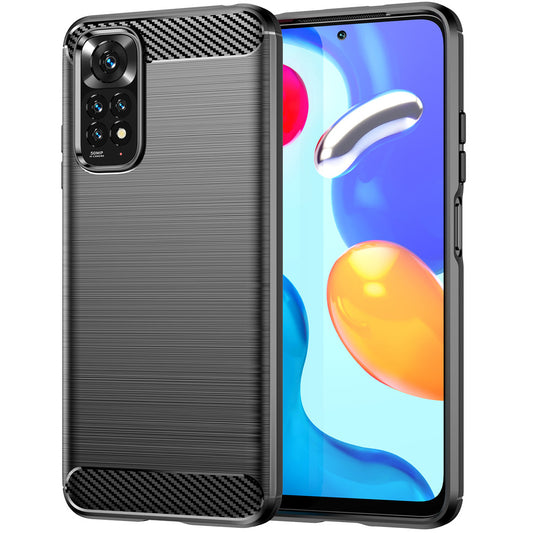 Capa para Xiaomi Redmi Note 11S / Note 11, Carbono, Preta