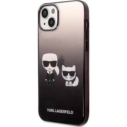 Capa para Apple iPhone 14 Plus, Karl Lagerfeld, Gradient Karl & Choupette, Preta