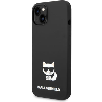 Capa para Apple iPhone 14 Plus, Karl Lagerfeld, Silicone Body Choupette, Preta