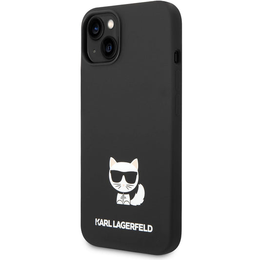 Capa para Apple iPhone 14 Plus, Karl Lagerfeld, Silicone Body Choupette, Preta