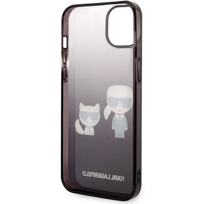 Capa para Apple iPhone 14 Plus, Karl Lagerfeld, Gradient Karl & Choupette, Preta