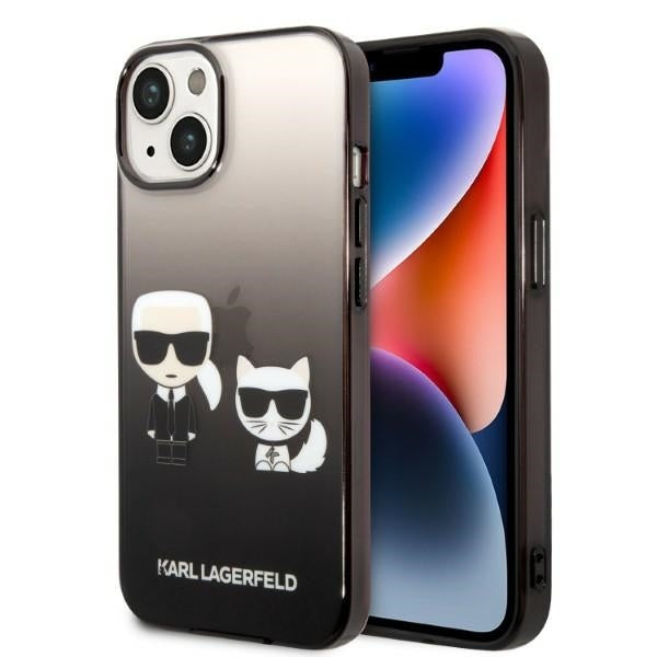 Capa para Apple iPhone 14 Plus, Karl Lagerfeld, Gradient Karl & Choupette, Preta