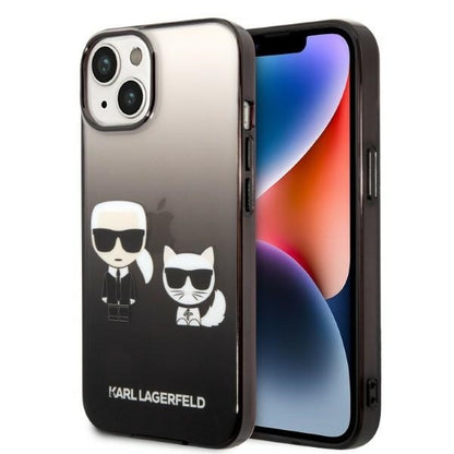 Capa para Apple iPhone 14 Plus, Karl Lagerfeld, Gradient Karl & Choupette, Preta