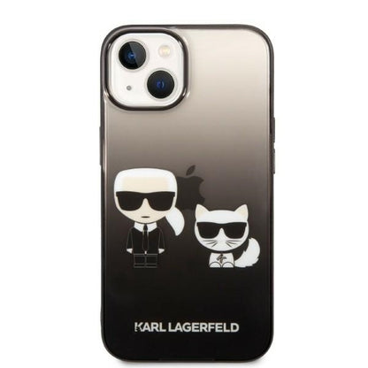 Capa para Apple iPhone 14 Plus, Karl Lagerfeld, Gradient Karl & Choupette, Preta