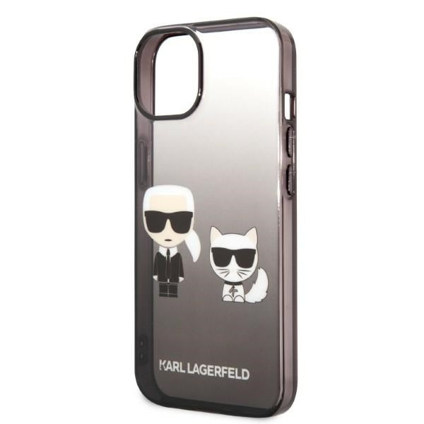 Capa para Apple iPhone 14 Plus, Karl Lagerfeld, Gradient Karl & Choupette, Preta