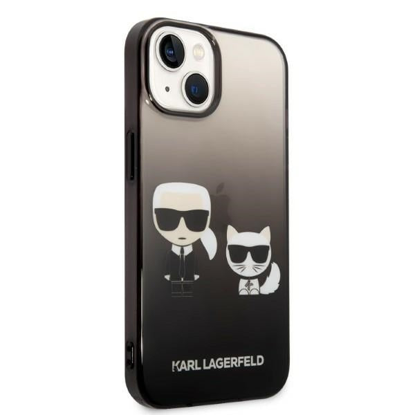 Capa para Apple iPhone 14 Plus, Karl Lagerfeld, Gradient Karl & Choupette, Preta