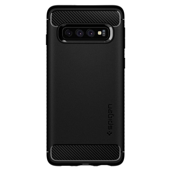 Bolsa para Samsung Galaxy S10 G973, Spigen, Rugged Armour, Preto 605CS25800