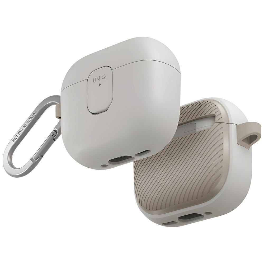 Capa UNIQ Clyde para Apple AirPods 4, Cinza Bege