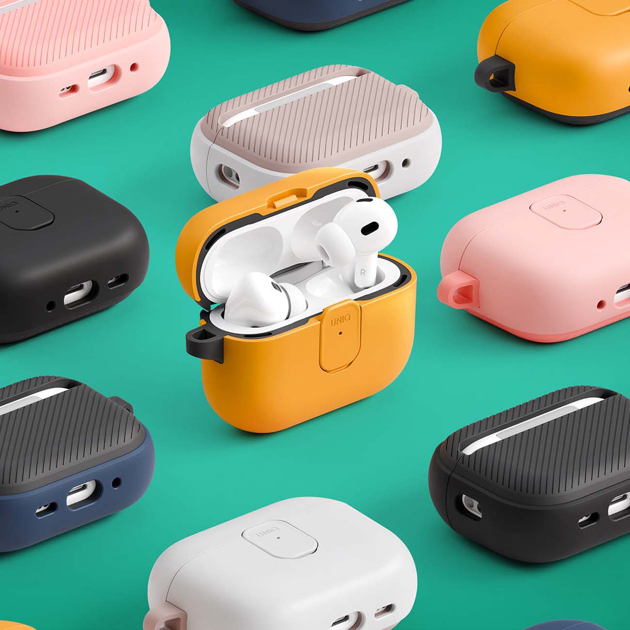 Capa UNIQ Clyde para Apple AirPods 4, Cinza Bege
