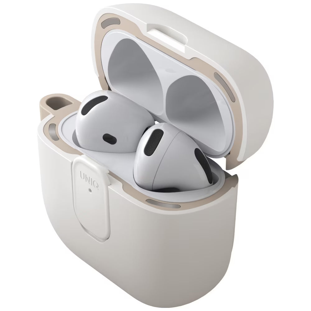 Capa UNIQ Clyde para Apple AirPods 4, Cinza Bege