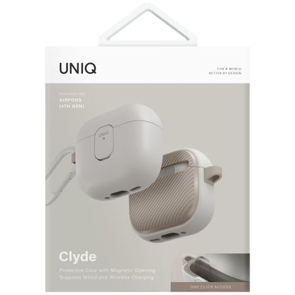 Capa UNIQ Clyde para Apple AirPods 4, Cinza Bege