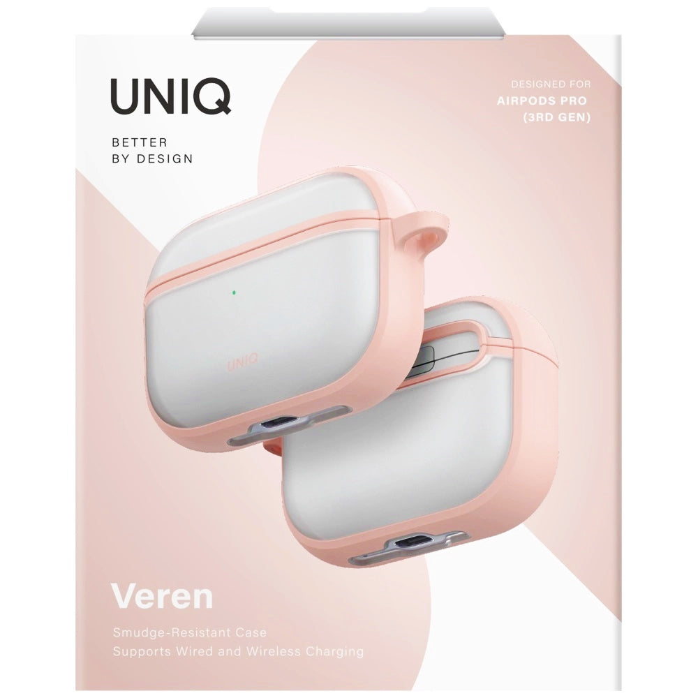 Capa UNIQ Veren para Apple AirPods Pro 3, Rosa
