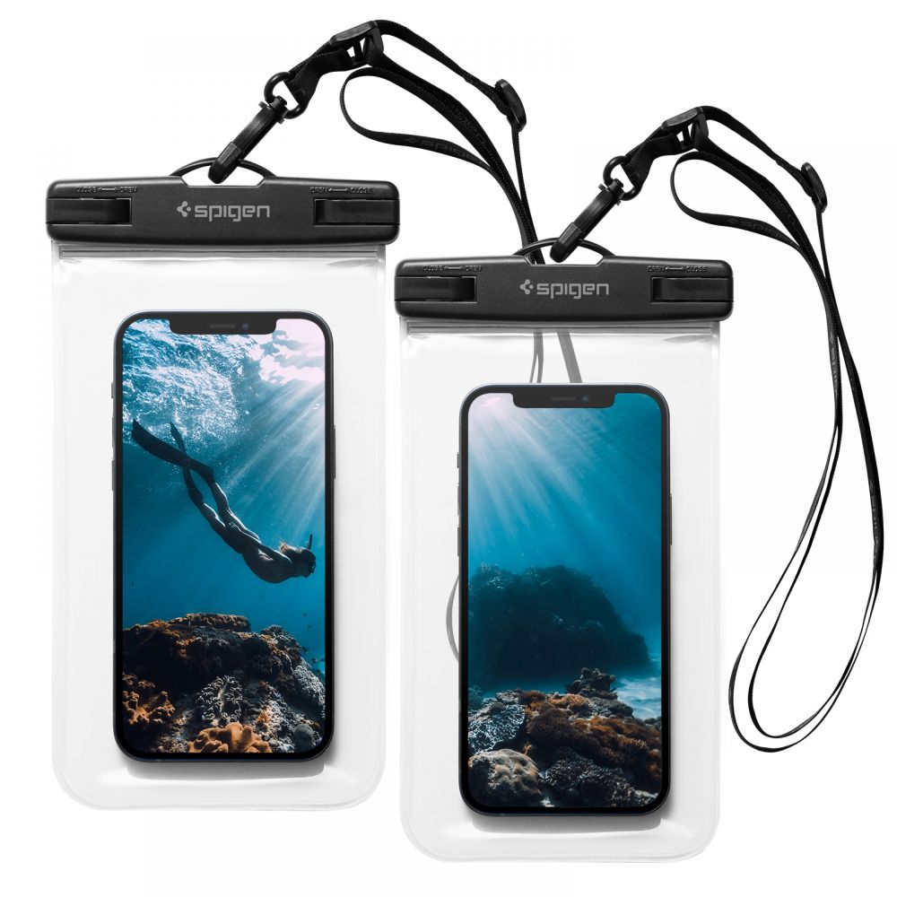 Capa Universal Waterproof para Telefone max. 3.5inch - 7inch, Spigen, A601, Conjunto de 2 peças, Transparente AMP03098