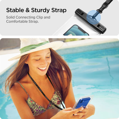 Capa Universal Waterproof para Telefone max. 3.5inch - 7inch, Spigen, A601, Conjunto de 2 peças, Transparente AMP03098