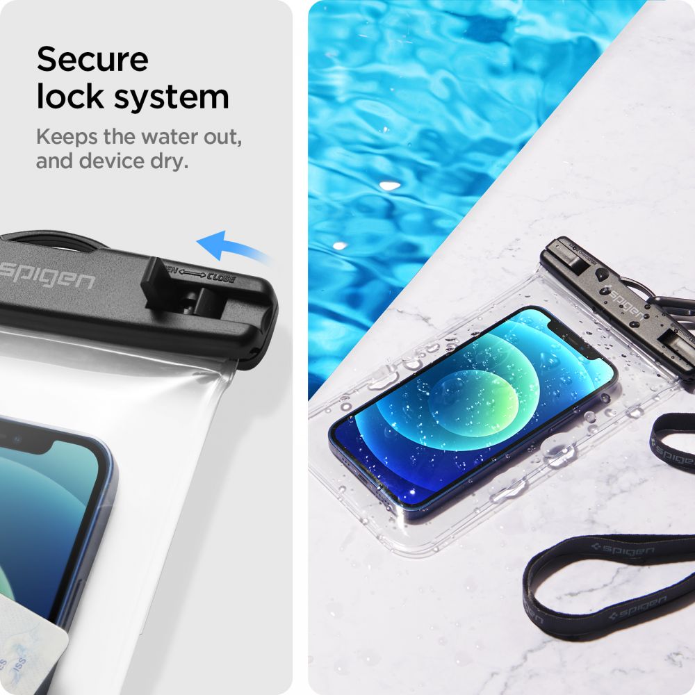 Capa Universal Waterproof para Telefone max. 3.5inch - 7inch, Spigen, A601, Conjunto de 2 peças, Transparente AMP03098