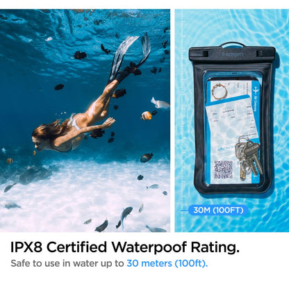 Capa Universal Waterproof para Telefone max. 3.5inch - 7inch, Spigen, A601, Conjunto de 2 peças, Preta AMP04523