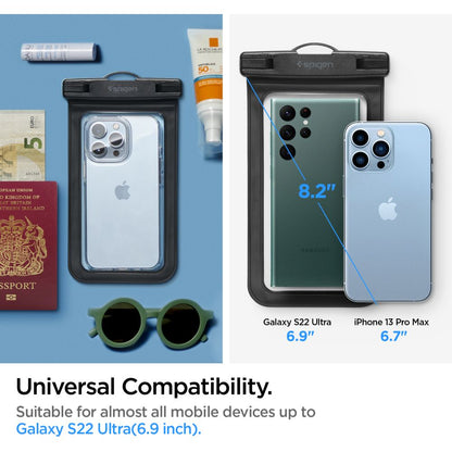 Capa Universal Waterproof para Telefone max. 3.5inch - 7inch, Spigen, A601, Conjunto de 2 peças, Preta AMP04523