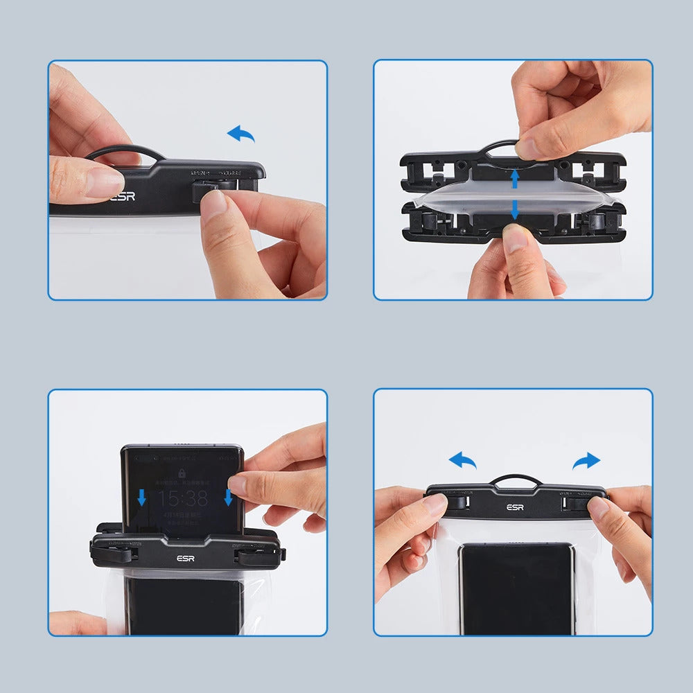 Capa Universal Waterproof para Telefone até 6.5 polegadas, ESR, Preta