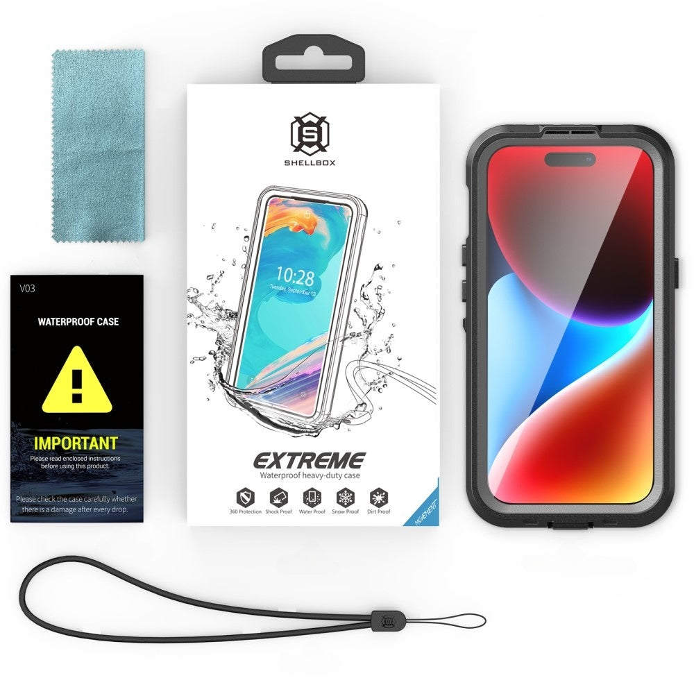 Capa Waterproof MagSafe para Apple iPhone 15, ShellBox, Preta