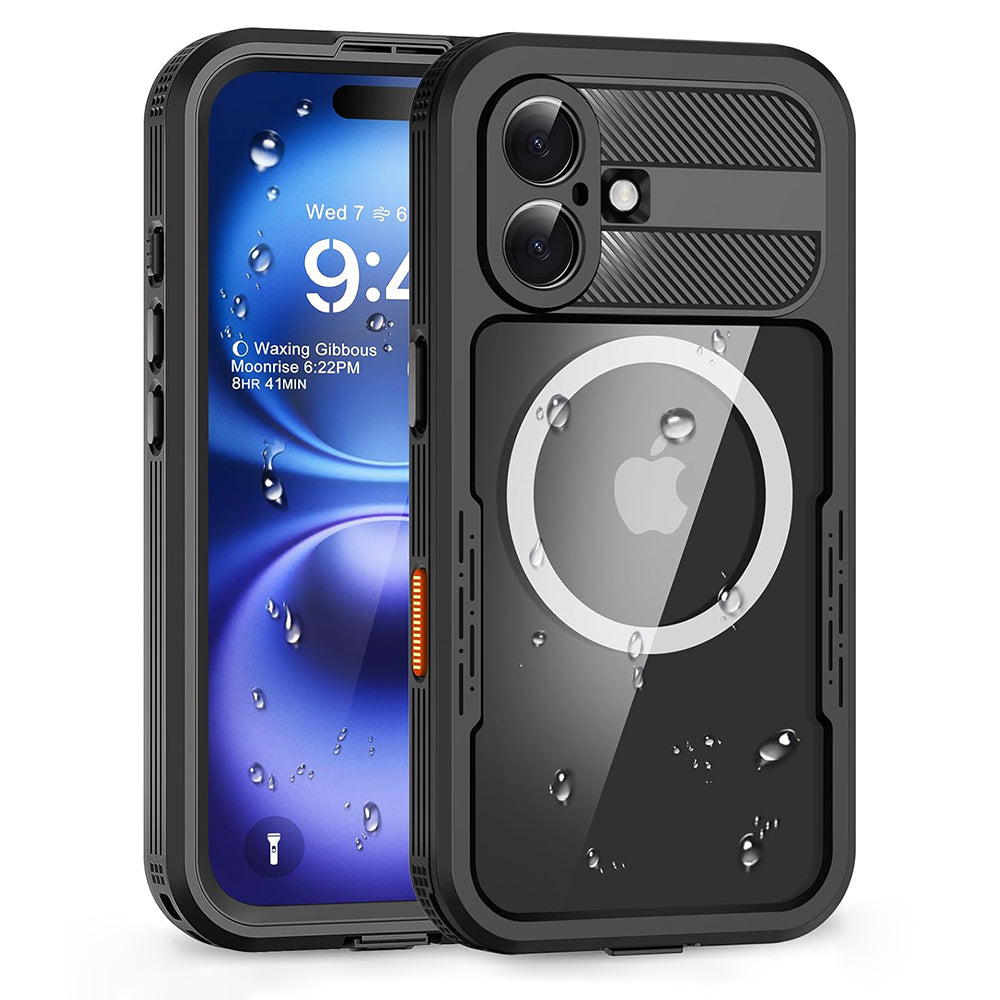 Capa Impermeável para Apple iPhone 16, ShellBox, Carbono, Preta
