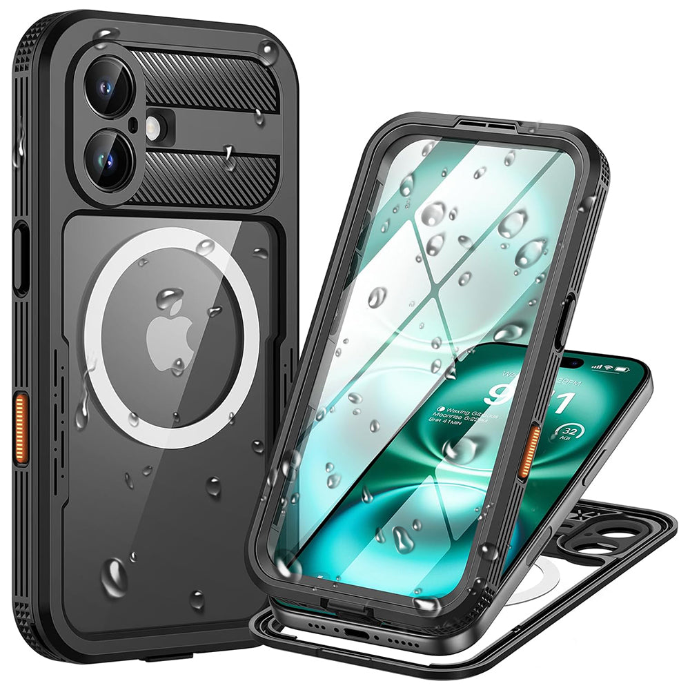 Capa Impermeável para Apple iPhone 16, ShellBox, Carbono, Preta