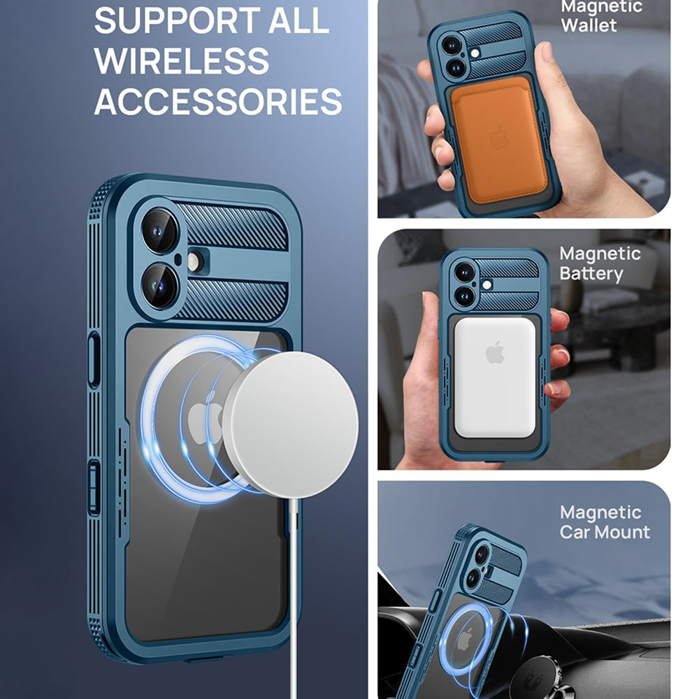 Capa Impermeável para Apple iPhone 16, ShellBox, Carbono, Preta