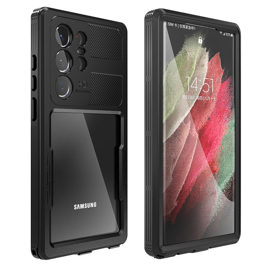 Capa à prova de água para Samsung Galaxy S23 Ultra S918, ShellBox, Preta