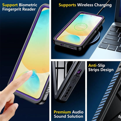 Capa à prova de água para Samsung Galaxy S25 S931, ShellBox, Preta