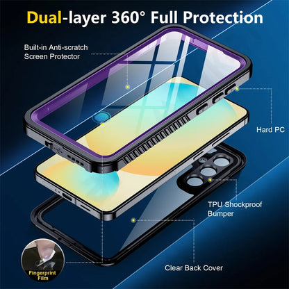 Capa à prova de água para Samsung Galaxy S25 S931, ShellBox, Preta