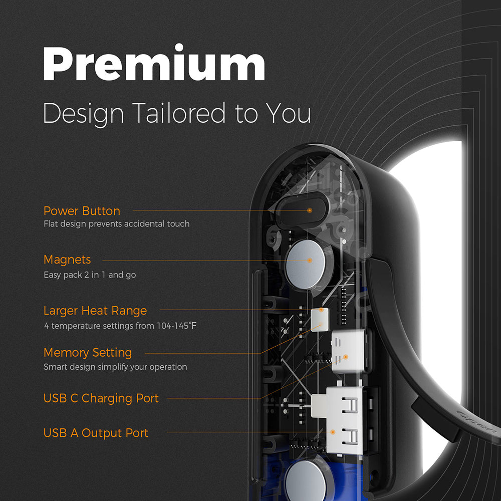 Aquecedor de Mãos Ocoopa UT2s, Preto