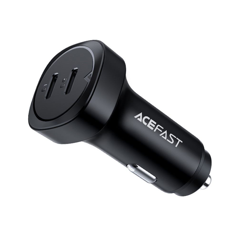Carregador Auto Acefast B2, 72W, 3A, 2 x USB-C, Preto