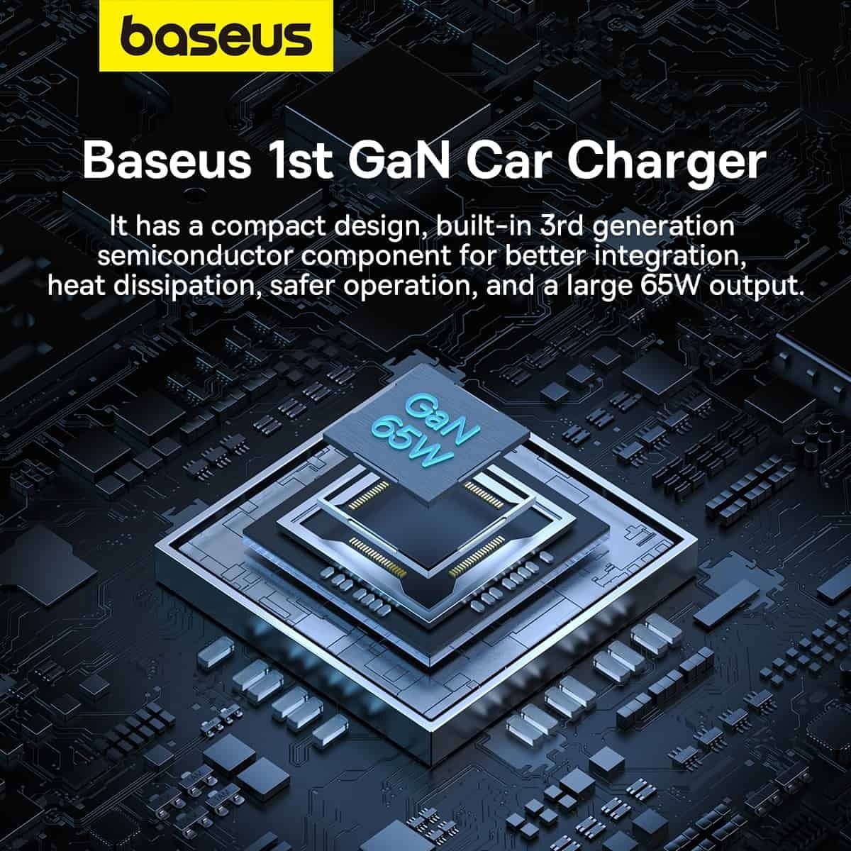 Carregador Auto Baseus Golden Contactor Pro, 65W, 3A, 1 x USB-A - 2 x USB-C, Cinzento C00035202841-00