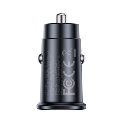 Carregador Auto Baseus GoTrip, 30W, 3A, 1 x USB-A - 1 x USB-C, Preto