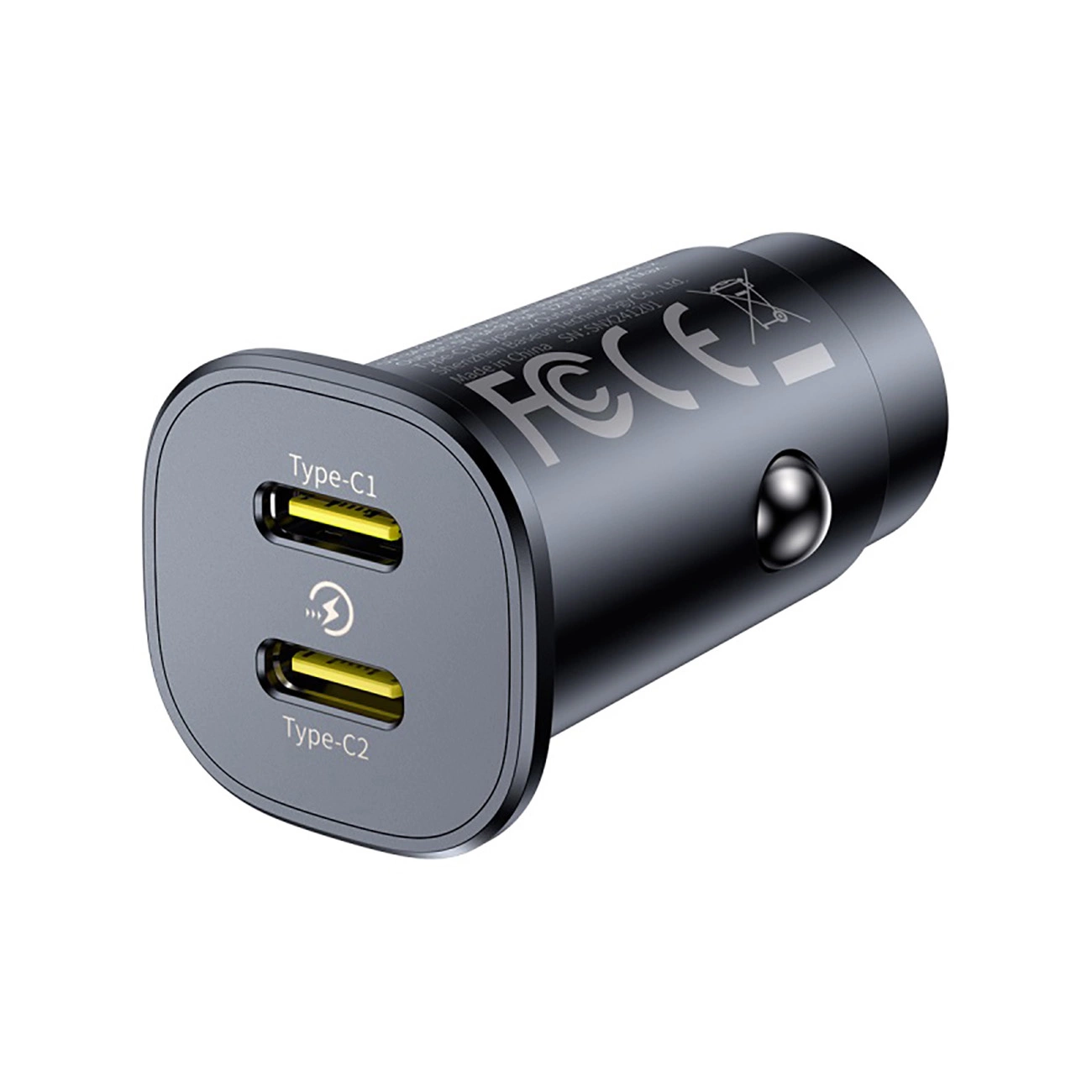 Baseus GoTrip Car Charger, 30W, 3A, 2 x USB-C, Black
