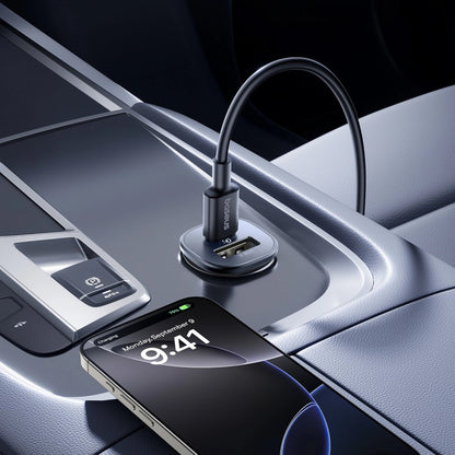 Carregador Auto Baseus GoTrip, 30W, 3A, 1 x USB-A - 1 x USB-C, Preto
