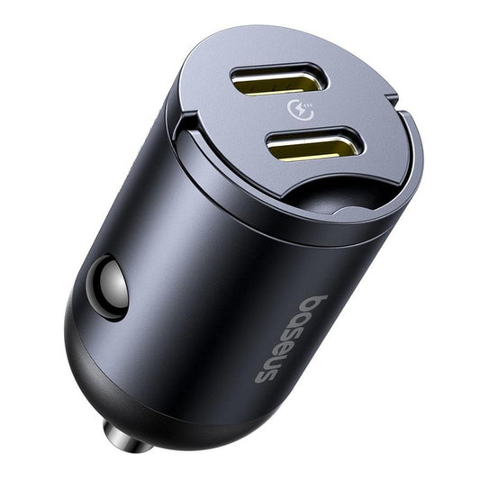 Carregador Auto Baseus Tiny Star, 30W, 3A, 2 x USB-C, Preto C00035001121-03