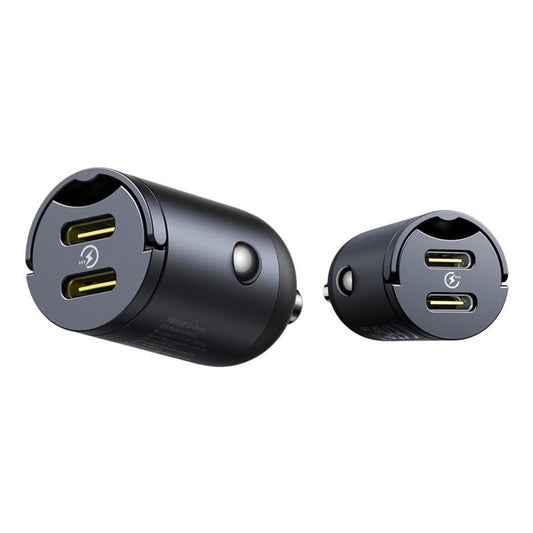 Carregador Auto Baseus Tiny Star, 30W, 3A, 2 x USB-C, Preto C00035001121-03
