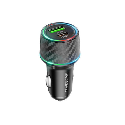 Carregador Auto Borofone BZ21 Brilliant, 48W, 3A, 1 x USB-A - 1 x USB-C, Preto