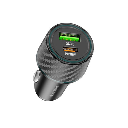 Carregador Auto Borofone BZ21 Brilliant, 48W, 3A, 1 x USB-A - 1 x USB-C, Preto