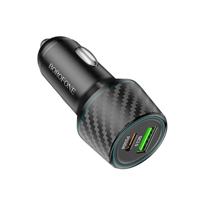 Carregador Auto Borofone BZ21 Brilliant, 48W, 3A, 1 x USB-A - 1 x USB-C, Preto