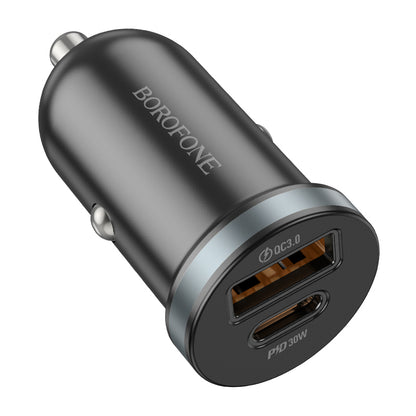 Carregador de isqueiro Borofone BZ22 Scenery, 30W, 3A, 1 x USB-A - 1 x USB-C, preto 