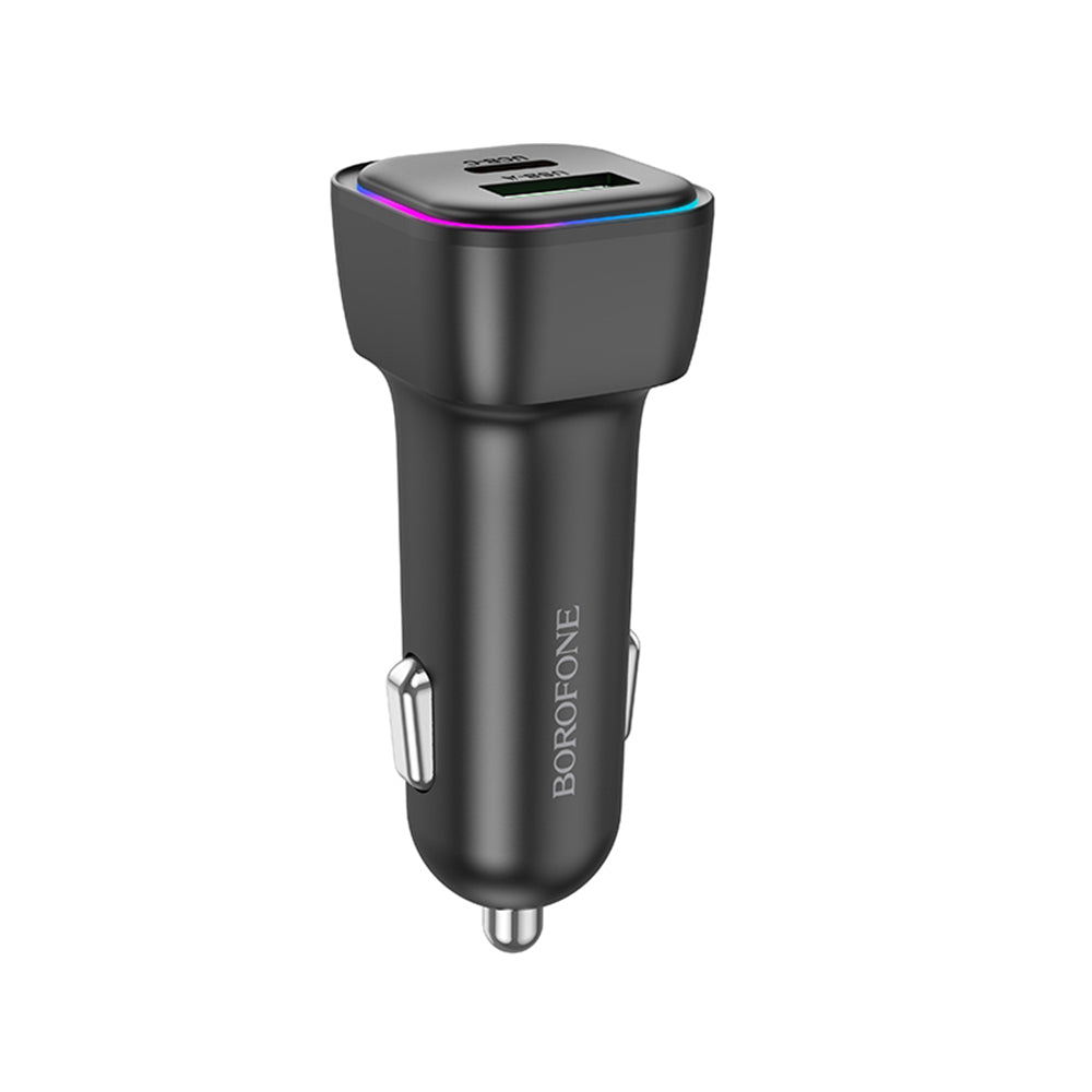 Carregador Auto Borofone BZ28A Trophie, 30W, 3A, 1 x USB-A - 1 x USB-C, Preto