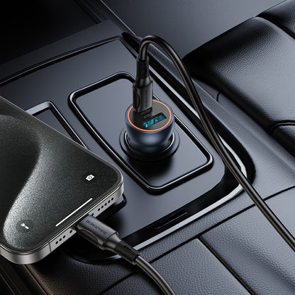 Carregador Auto Borofone BZ32A Fresh, 30W, 3A, 1 x USB-A - 1 x USB-C, Cinzento