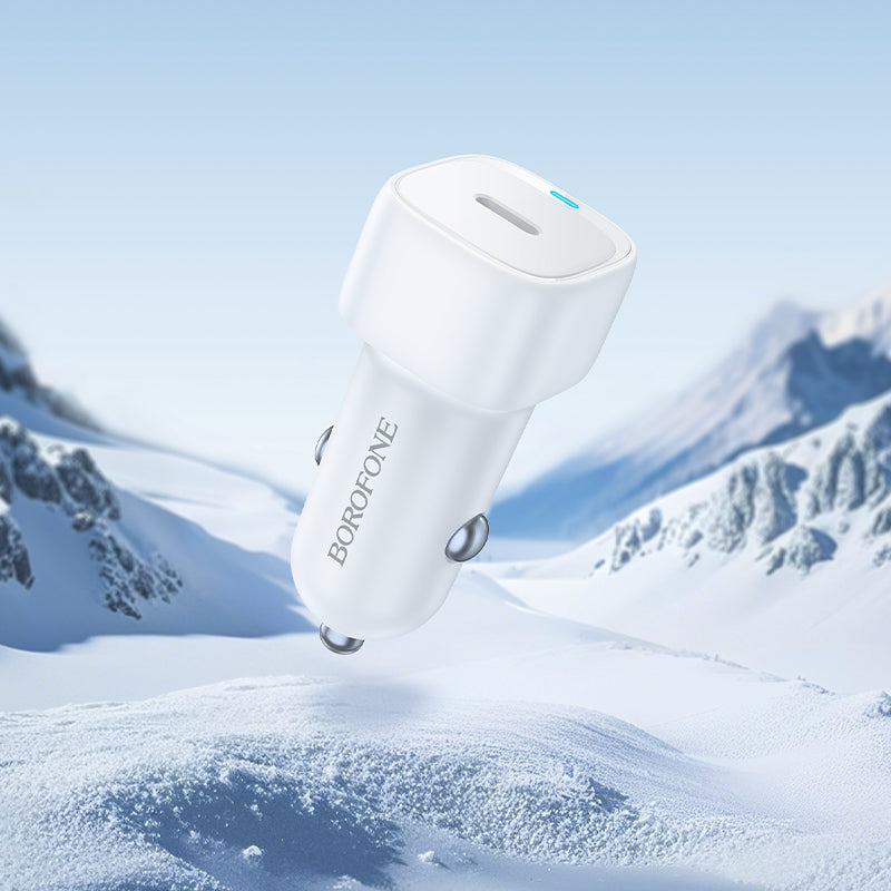 Carregador Auto Borofone BZ34A Cloud, 20W, 3A, 1 x USB-C, Branco