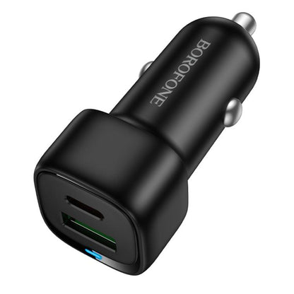 Carregador Auto Borofone BZ34B Cloud, 38W, 3A, 1 x USB-A - 1 x USB-C, Preto